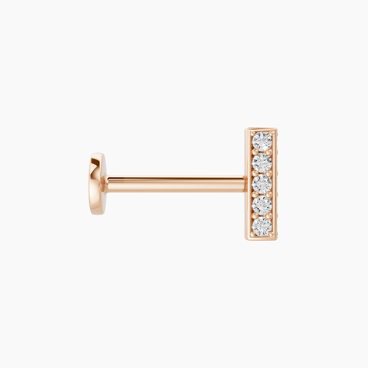Aria | 18k Rose Gold 6.5 mm 8 mm Bar Diamond Piercing