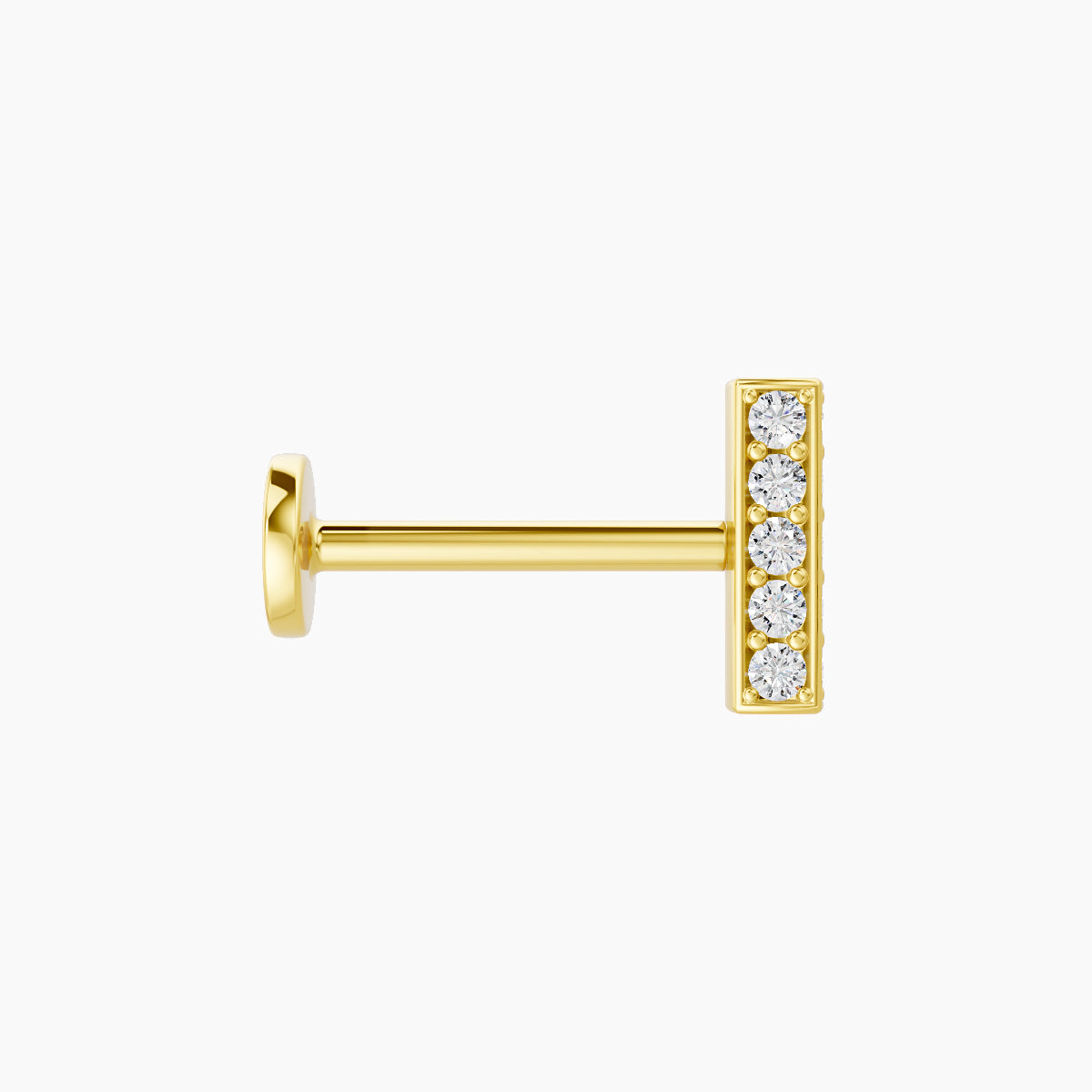 Aria | 18k Yellow Gold 6.5 mm 8 mm Bar Diamond Piercing