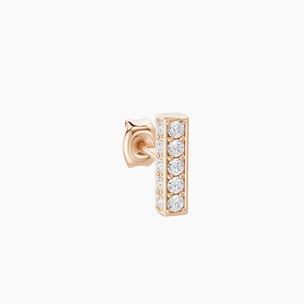 Aria | 18k Rose Gold 6.5 mm Bar Diamond Earring