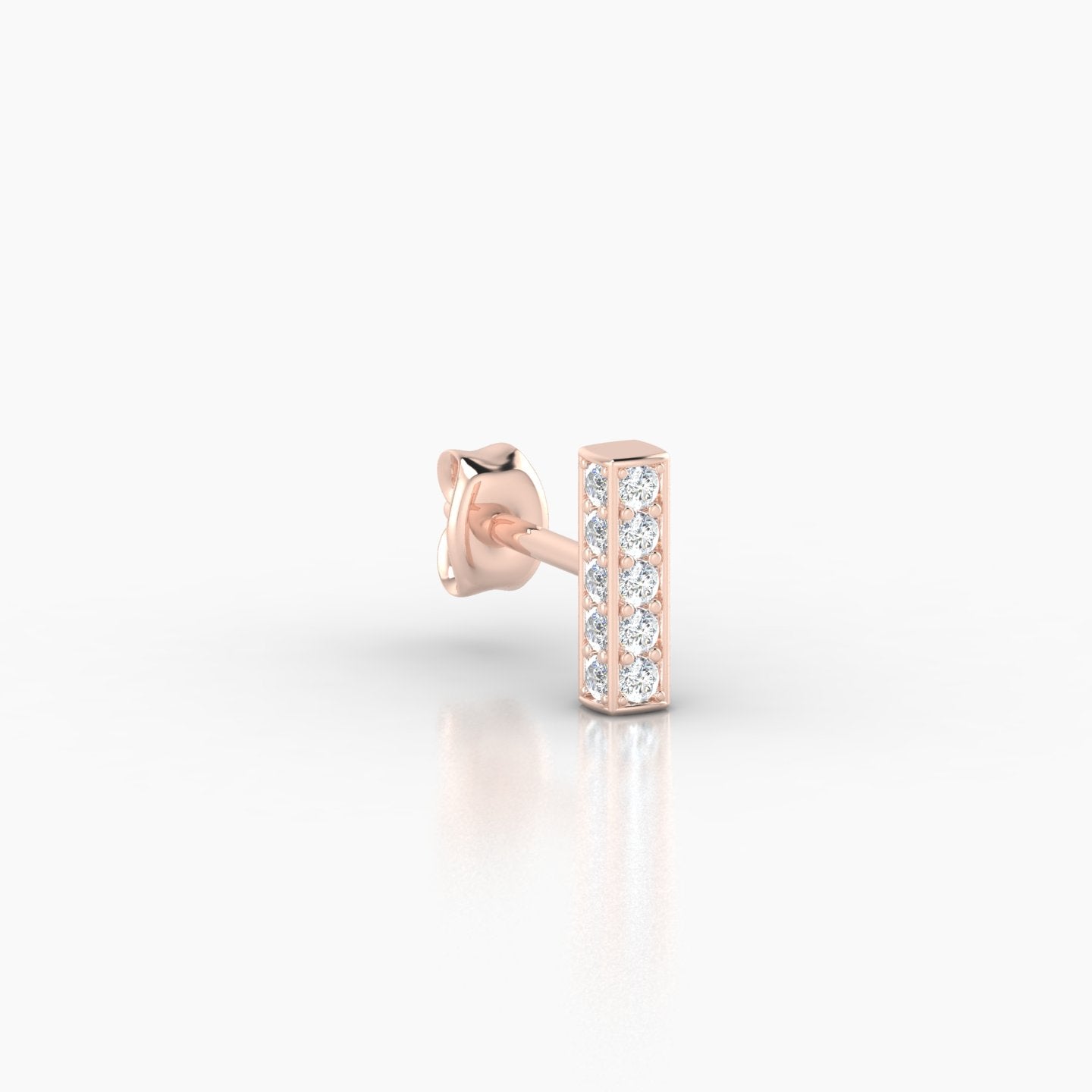 Aria | 18k Rose Gold 6.5 mm Bar Diamond Earring