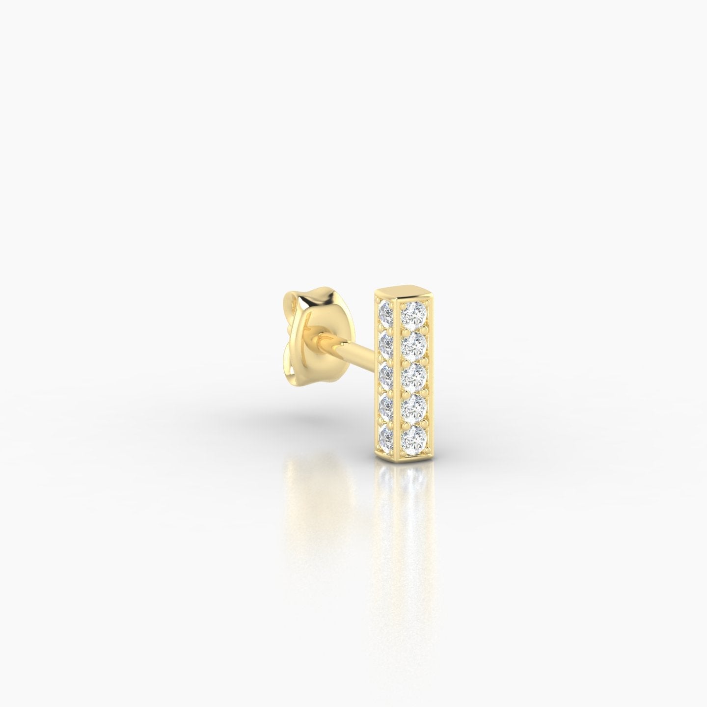 Aria | 18k Yellow Gold 6.5 mm Bar Diamond Earring