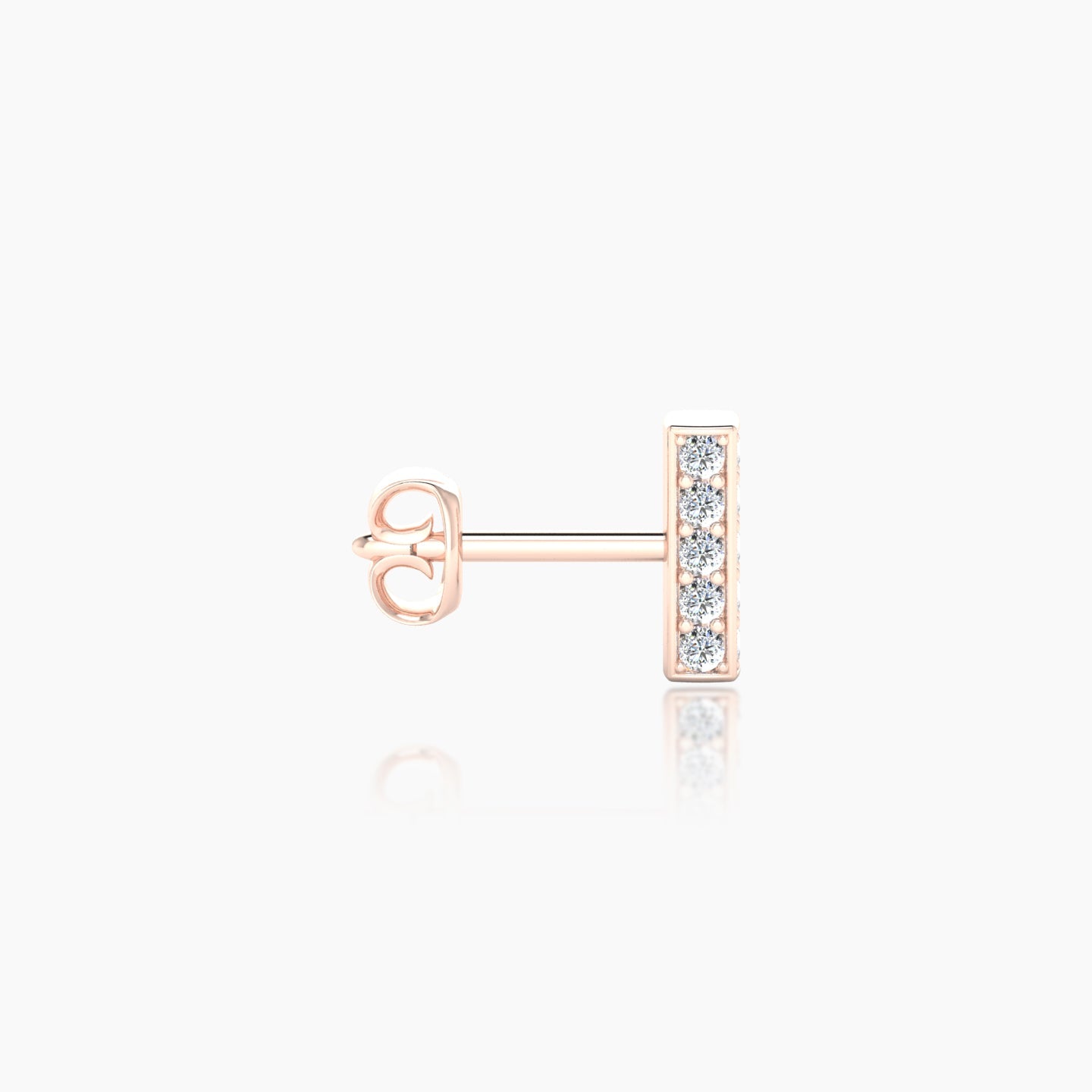 Aria | 18k Rose Gold 6.5 mm Bar Diamond Earring