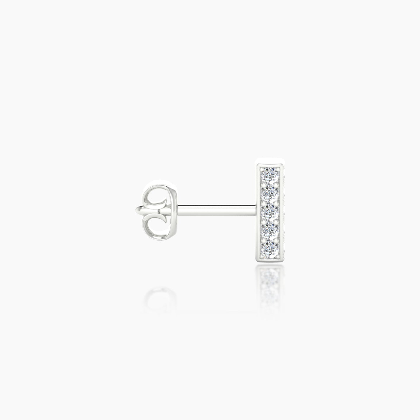 Aria | 18k White Gold 6.5 mm Bar Diamond Earring