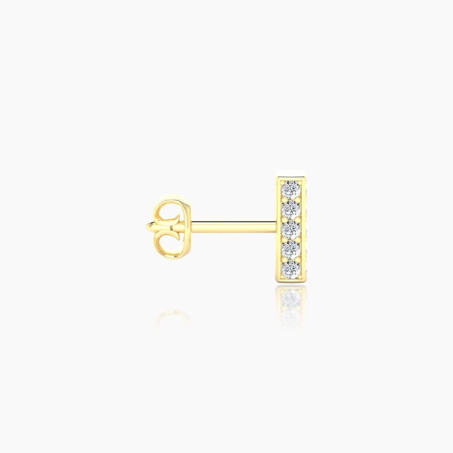 Aria | 18k Yellow Gold 6.5 mm Bar Diamond Earring