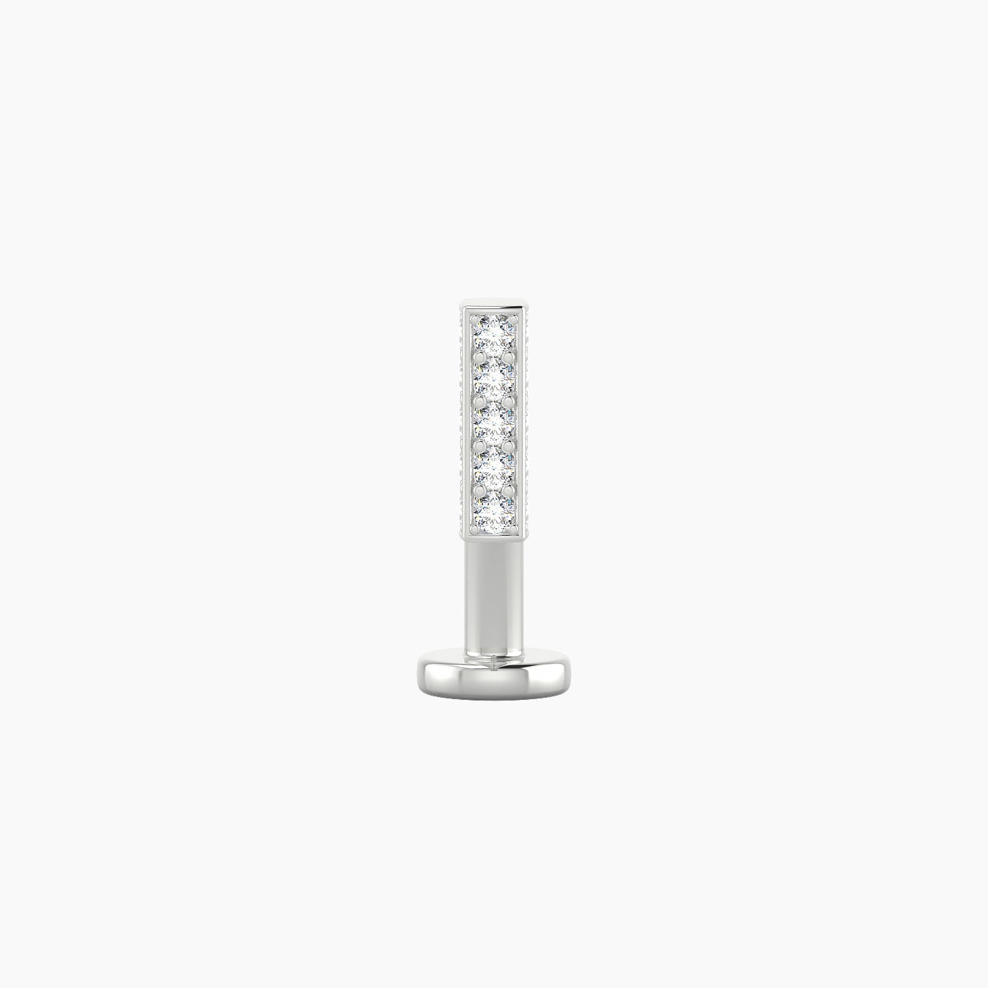 Aria | 18k White Gold 6.5 mm 10 mm Bar Diamond Floating Navel Piercing
