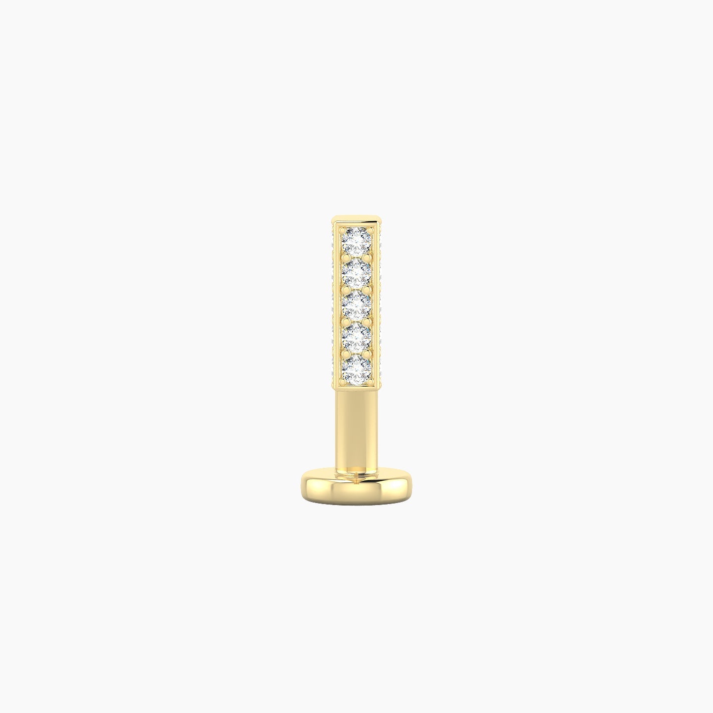 Aria | 18k Yellow Gold 6.5 mm 10 mm Bar Diamond Floating Navel Piercing