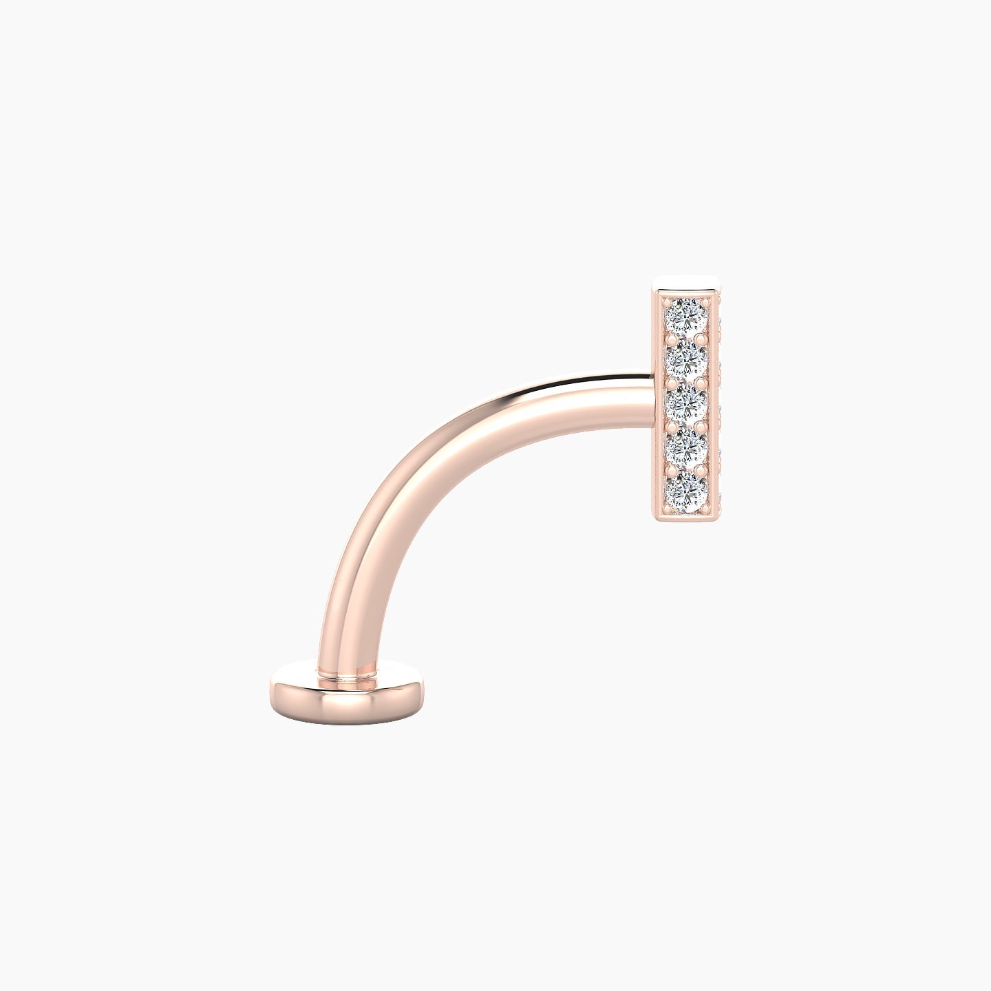 Aria | 18k Rose Gold 6.5 mm 10 mm Bar Diamond Floating Navel Piercing