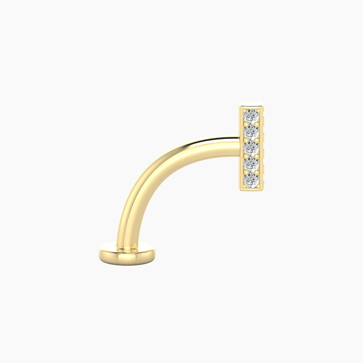 Aria | 18k Yellow Gold 6.5 mm 10 mm Bar Diamond Floating Navel Piercing