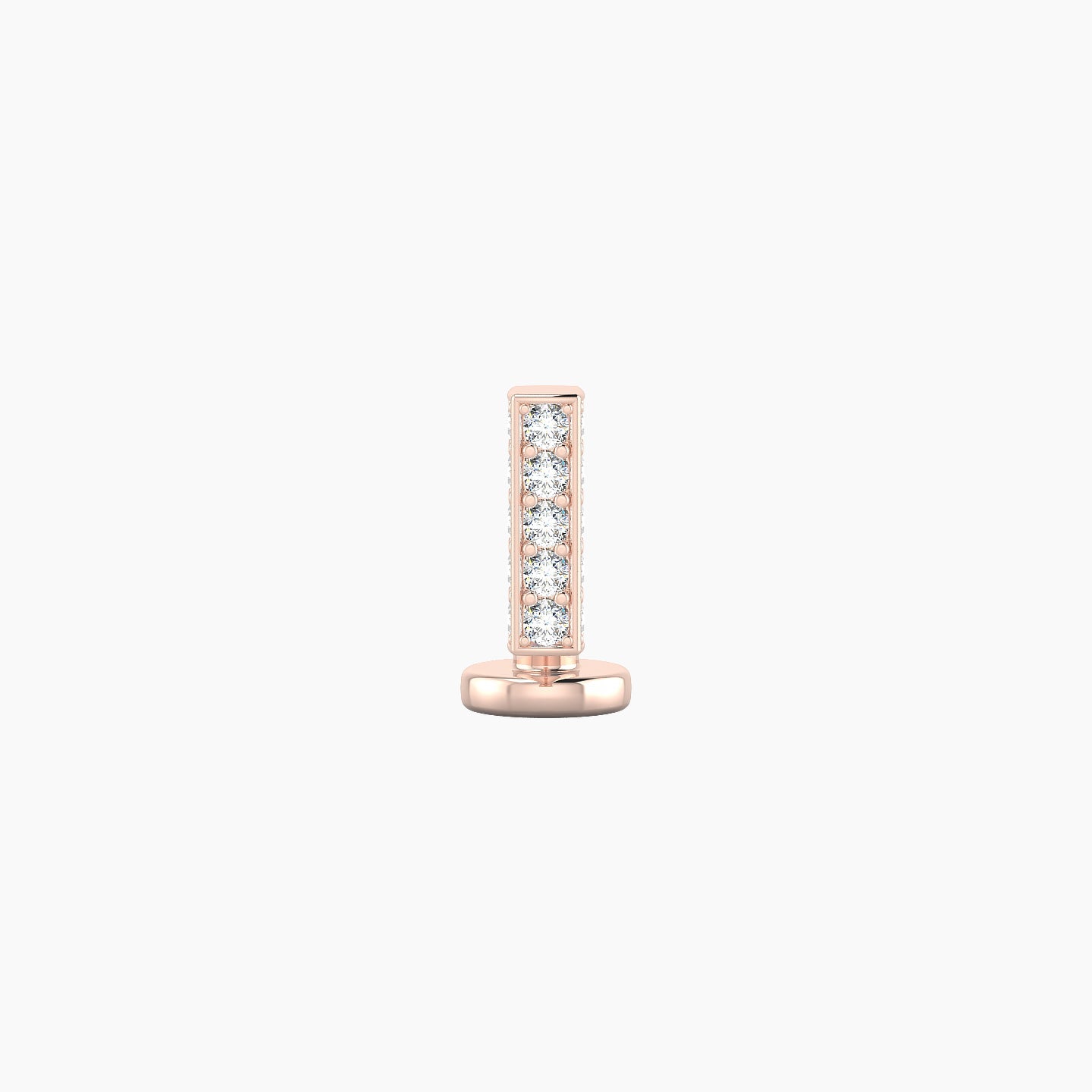 Aria | 18k Rose Gold 6.5 mm 6 mm Bar Diamond Floating Navel Piercing