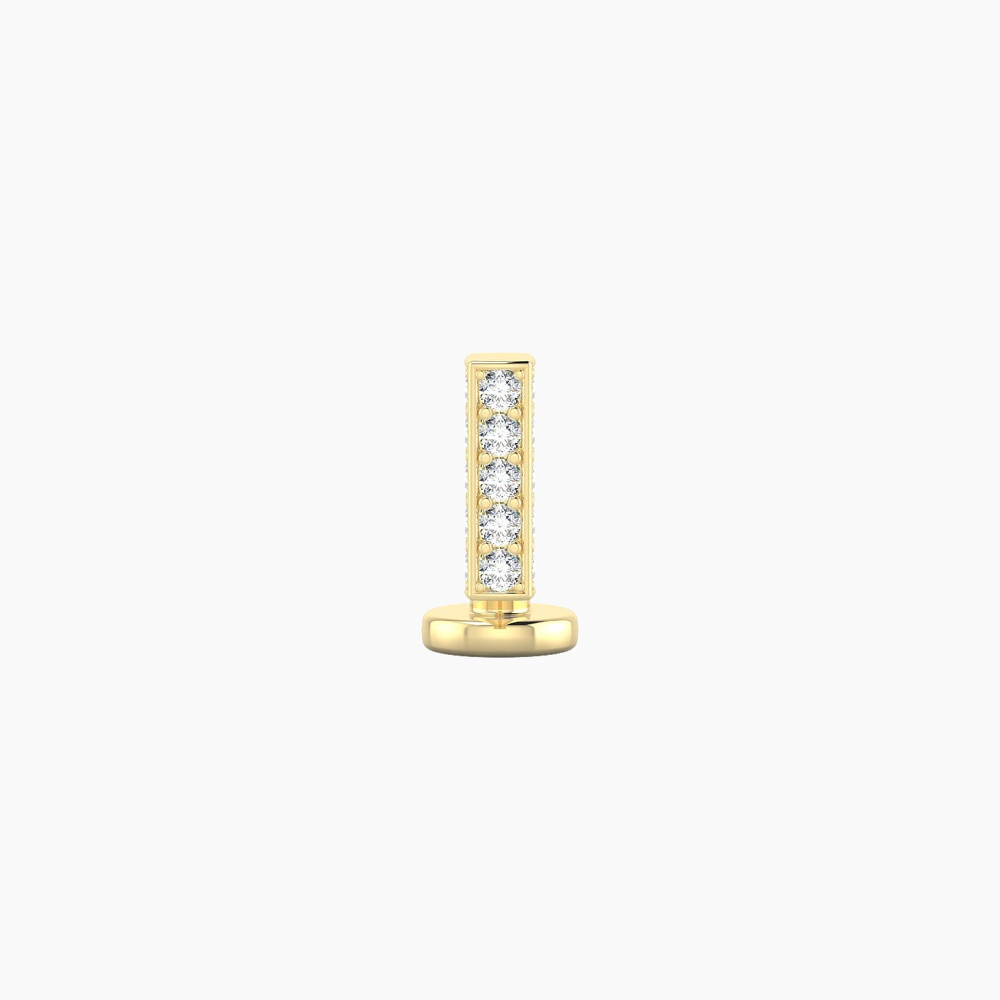 Aria | 18k Yellow Gold 6.5 mm 6 mm Bar Diamond Floating Navel Piercing
