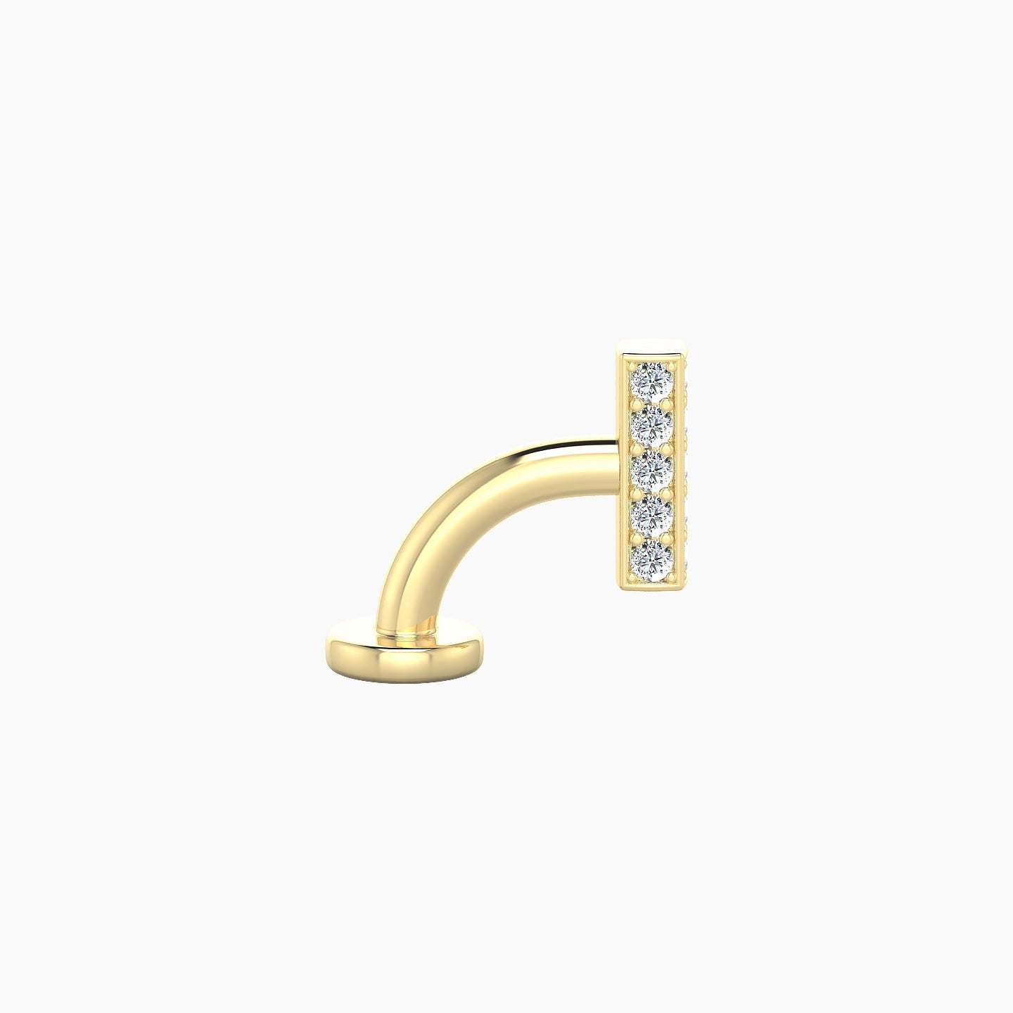 Aria | 18k Yellow Gold 6.5 mm 6 mm Bar Diamond Floating Navel Piercing