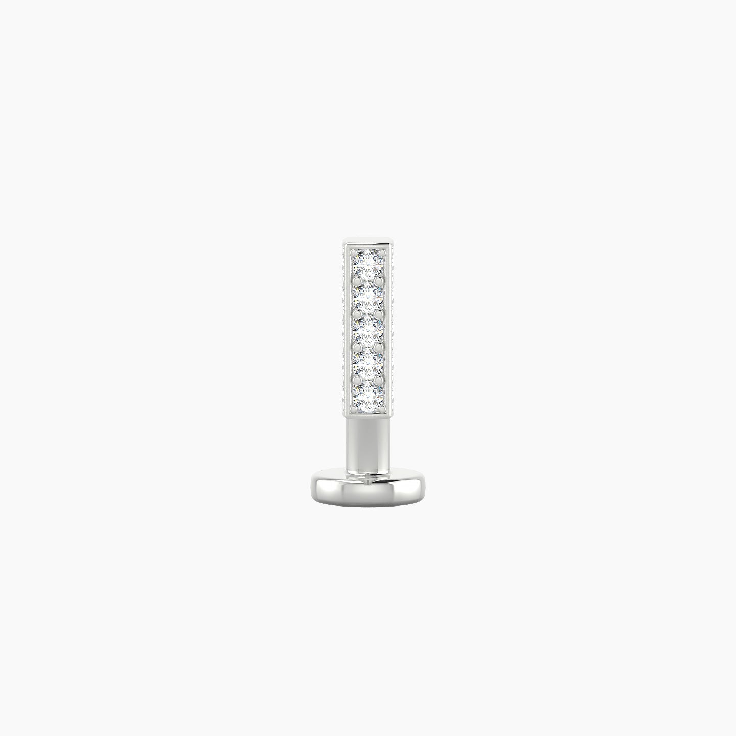 Aria | 18k White Gold 6.5 mm 8 mm Bar Diamond Floating Navel Piercing