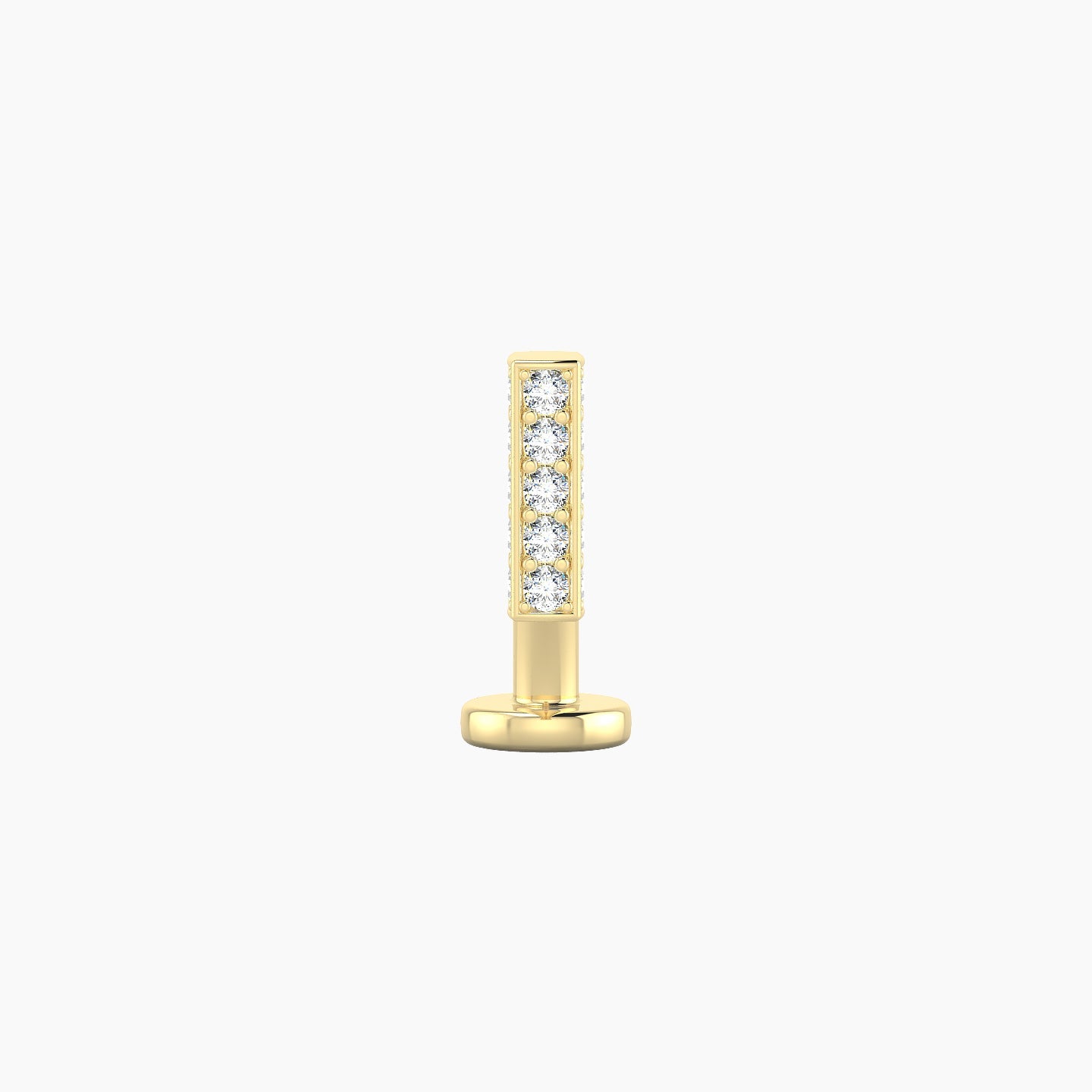 Aria | 18k Yellow Gold 6.5 mm 8 mm Bar Diamond Floating Navel Piercing