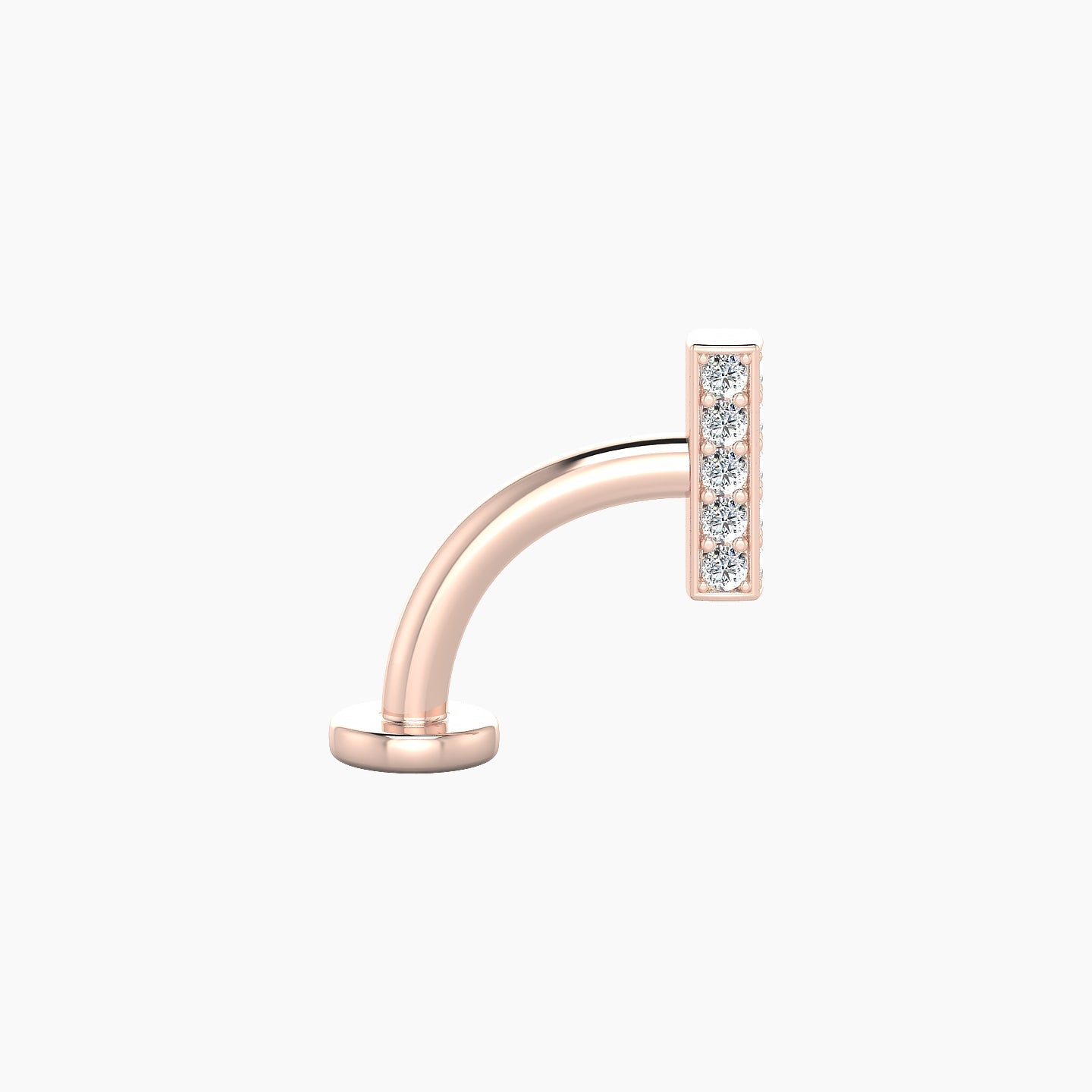 Aria | 18k Rose Gold 6.5 mm 8 mm Bar Diamond Floating Navel Piercing