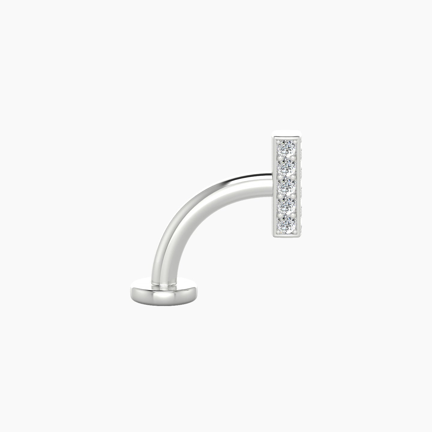 Aria | 18k White Gold 6.5 mm 8 mm Bar Diamond Floating Navel Piercing