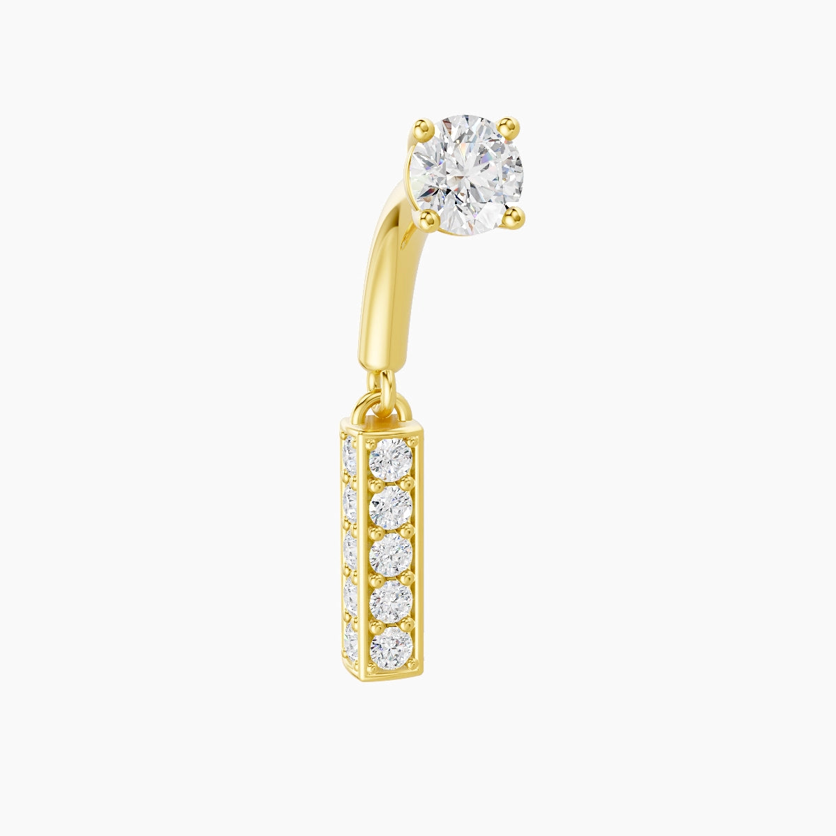 Aria | Piercing Rook Barre Diamant Or Jaune 18k Hypoallergénique 6.5 mm 6 mm