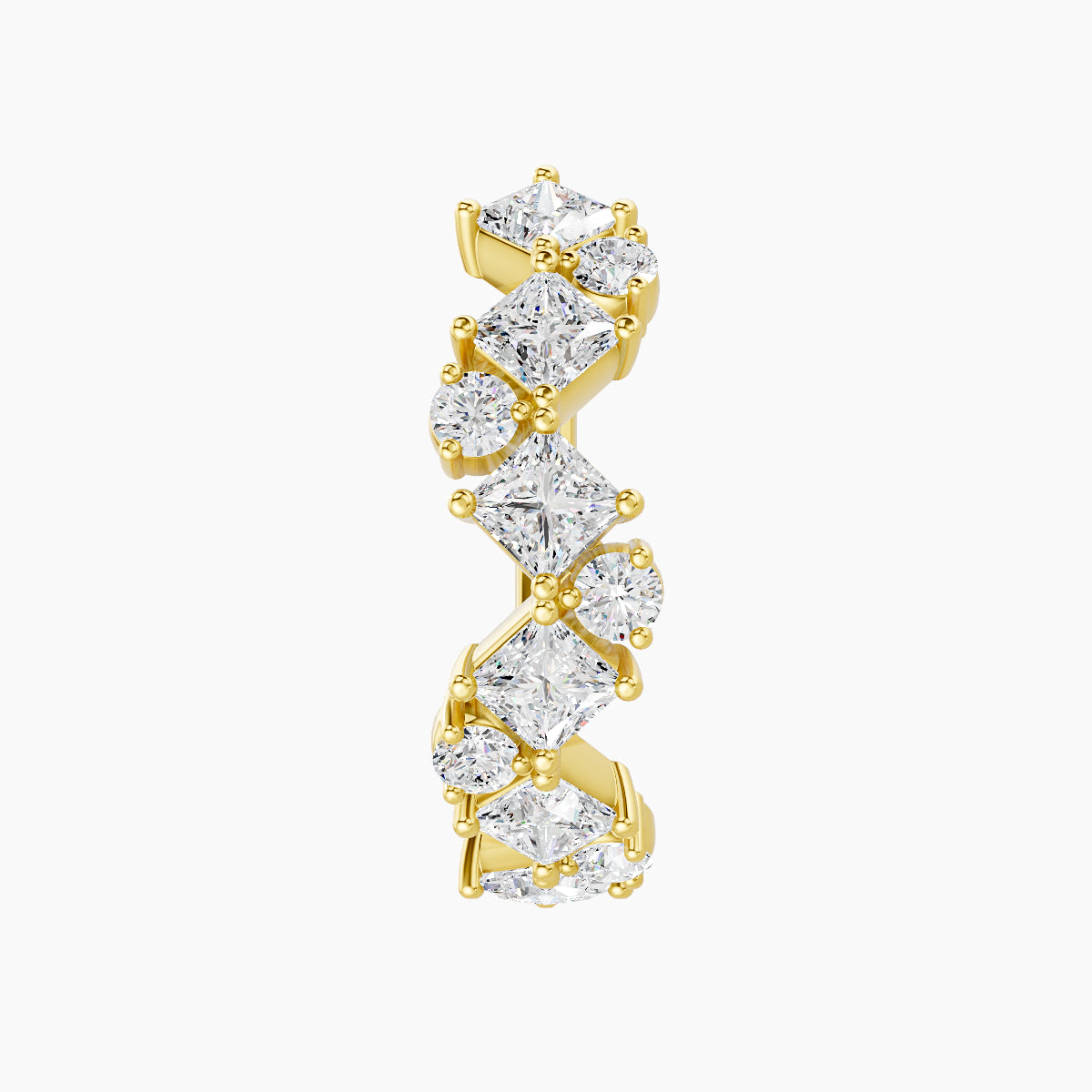 Ariana | 18k Yellow Gold 11 mm Diamond Hoop Piercing