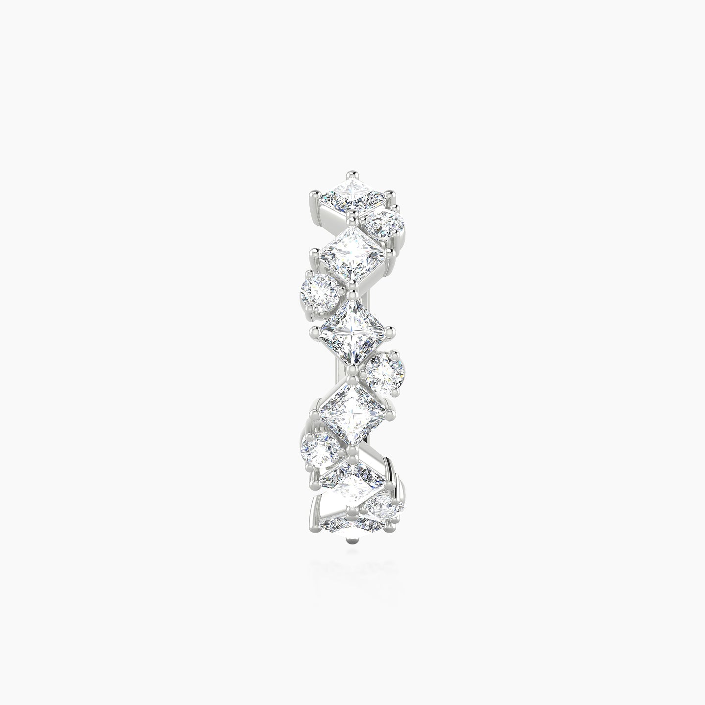 Ariana | 18k White Gold 11 mm Diamond Hoop Piercing