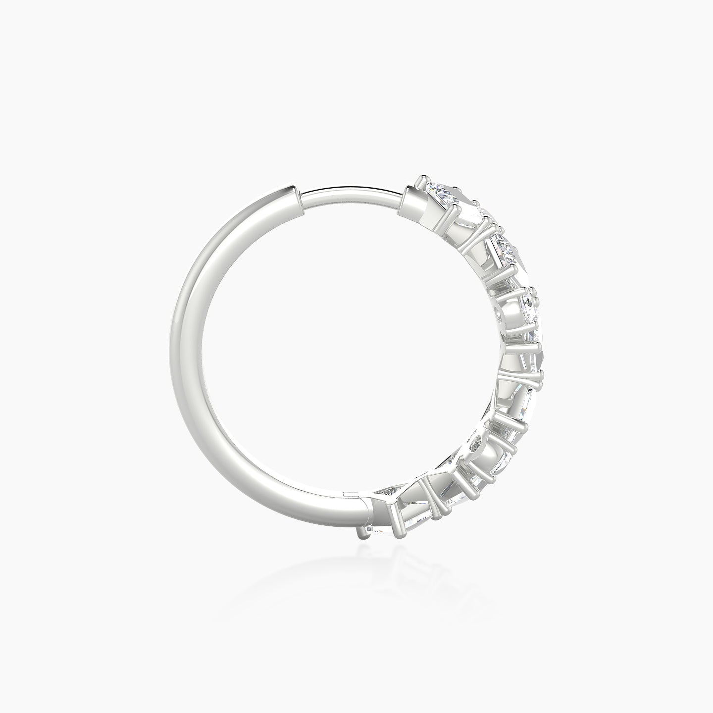 Ariana | 18k White Gold 11 mm Diamond Hoop Piercing