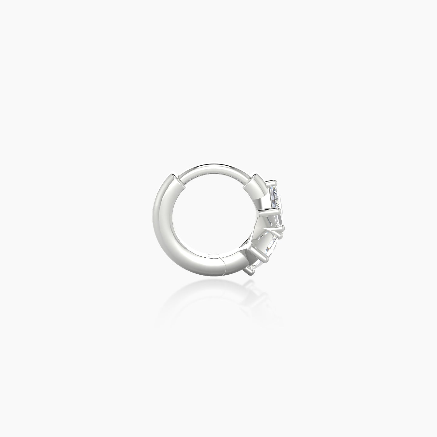 Ariana | 18k White Gold 5 mm Diamond Hoop Piercing