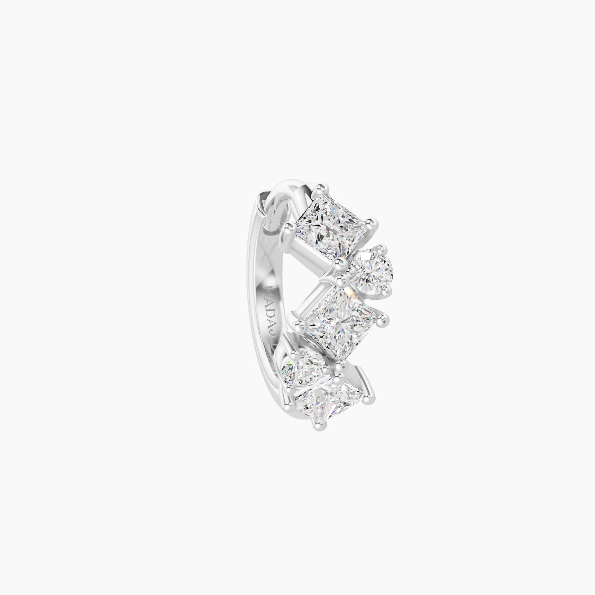 Ariana | 18k White Gold 6.5 mm Diamond Hoop Piercing