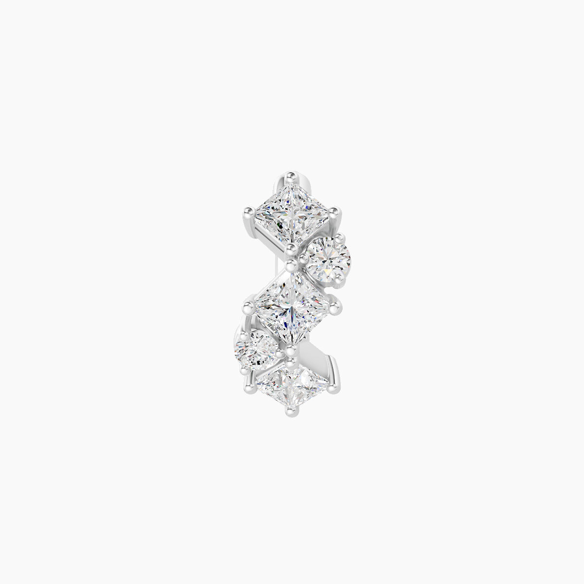 Ariana | 18k White Gold 6.5 mm Diamond Hoop Piercing