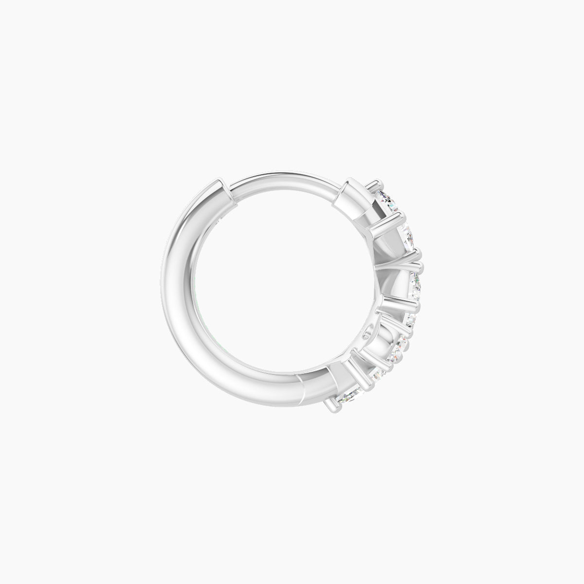 Ariana | 18k White Gold 6.5 mm Diamond Hoop Piercing