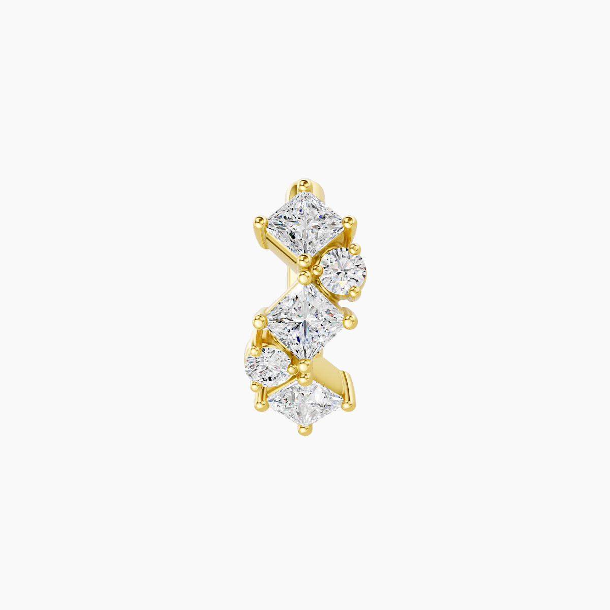 Ariana | 18k Yellow Gold 6.5 mm Diamond Hoop Piercing