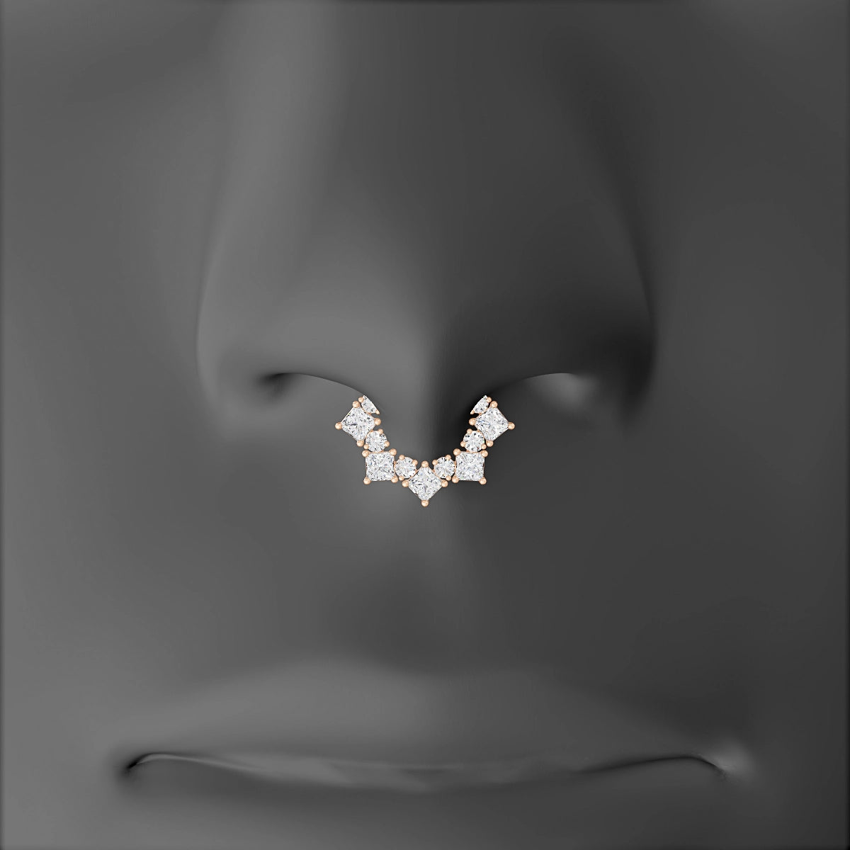 Ariana | 18k Rose Gold 6.5 mm Diamond Septum Piercing