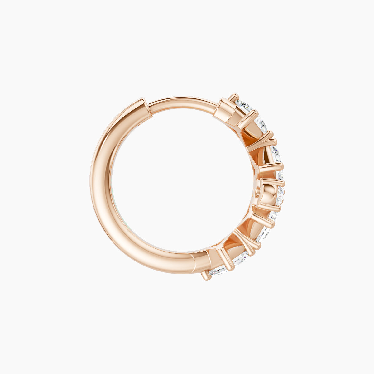 Ariana | 18k Rose Gold 8 mm Diamond Hoop Piercing
