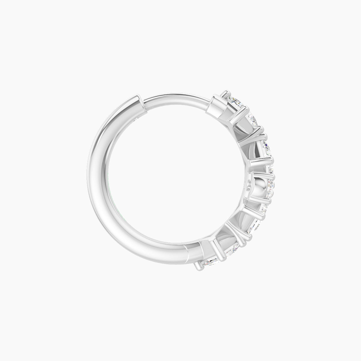 Ariana | 18k White Gold 8 mm Diamond Hoop Piercing