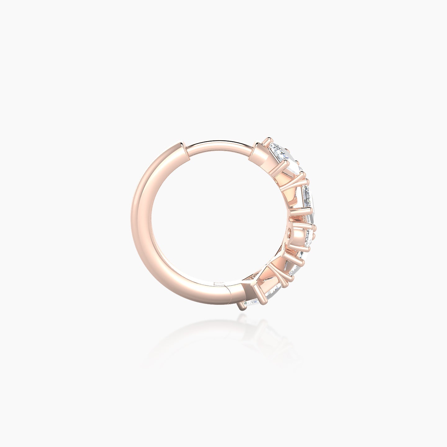 Ariana | 18k Rose Gold 8 mm Diamond Hoop Piercing