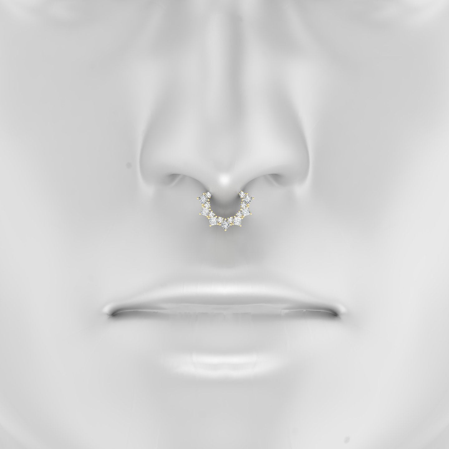 Ariana | 18k Yellow Gold 8 mm Diamond Septum Piercing
