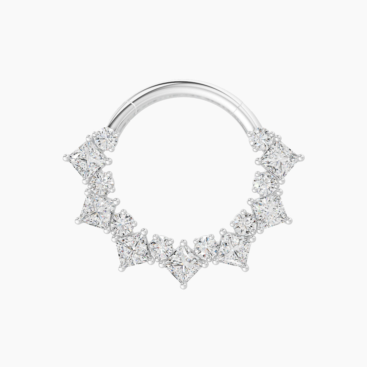 Ariana | 18k White Gold 9.5 mm Diamond Daith Piercing