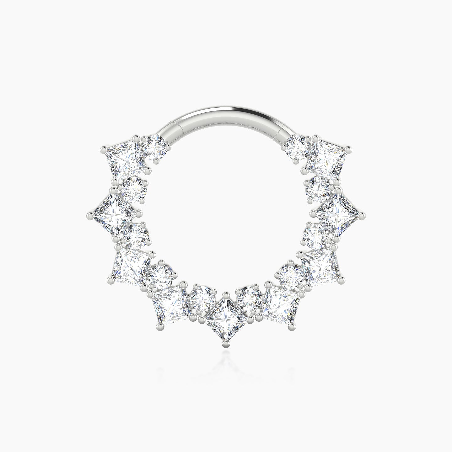 Ariana | 18k White Gold 9.5 mm Diamond Daith Piercing