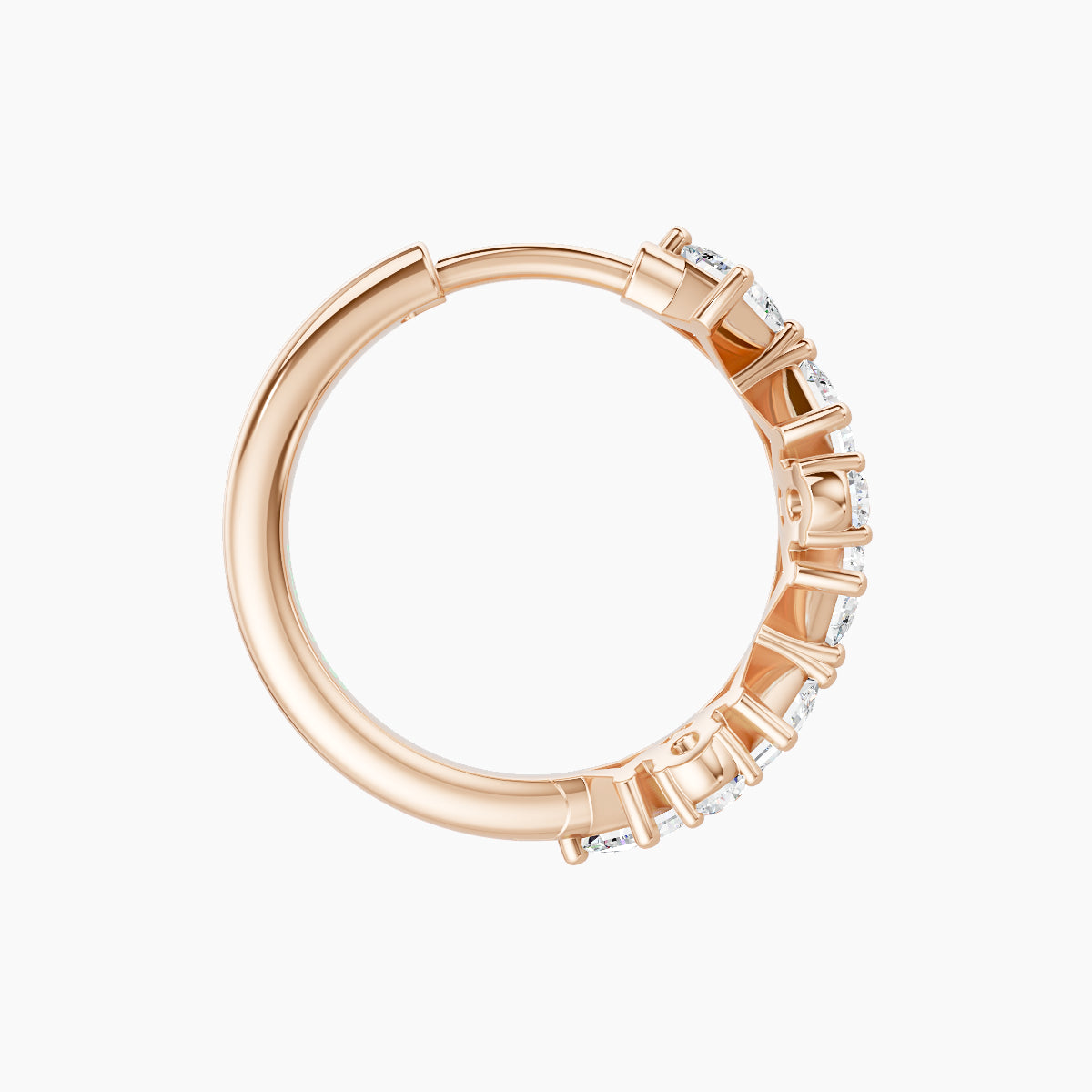 Ariana | 18k Rose Gold 9.5 mm Diamond Hoop Piercing