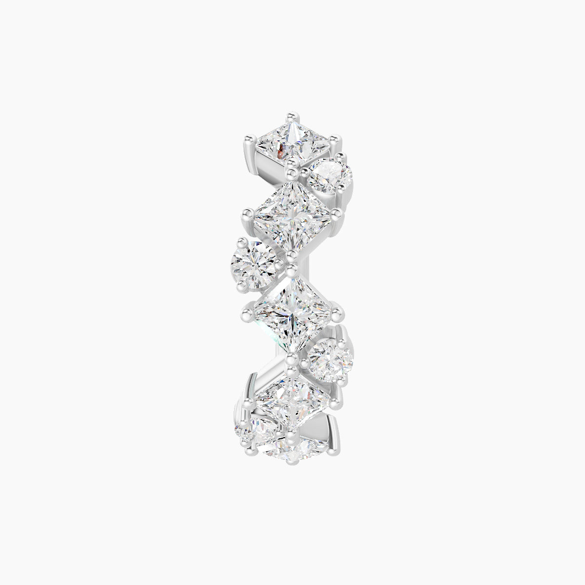 Ariana | 18k White Gold 9.5 mm Diamond Hoop Piercing