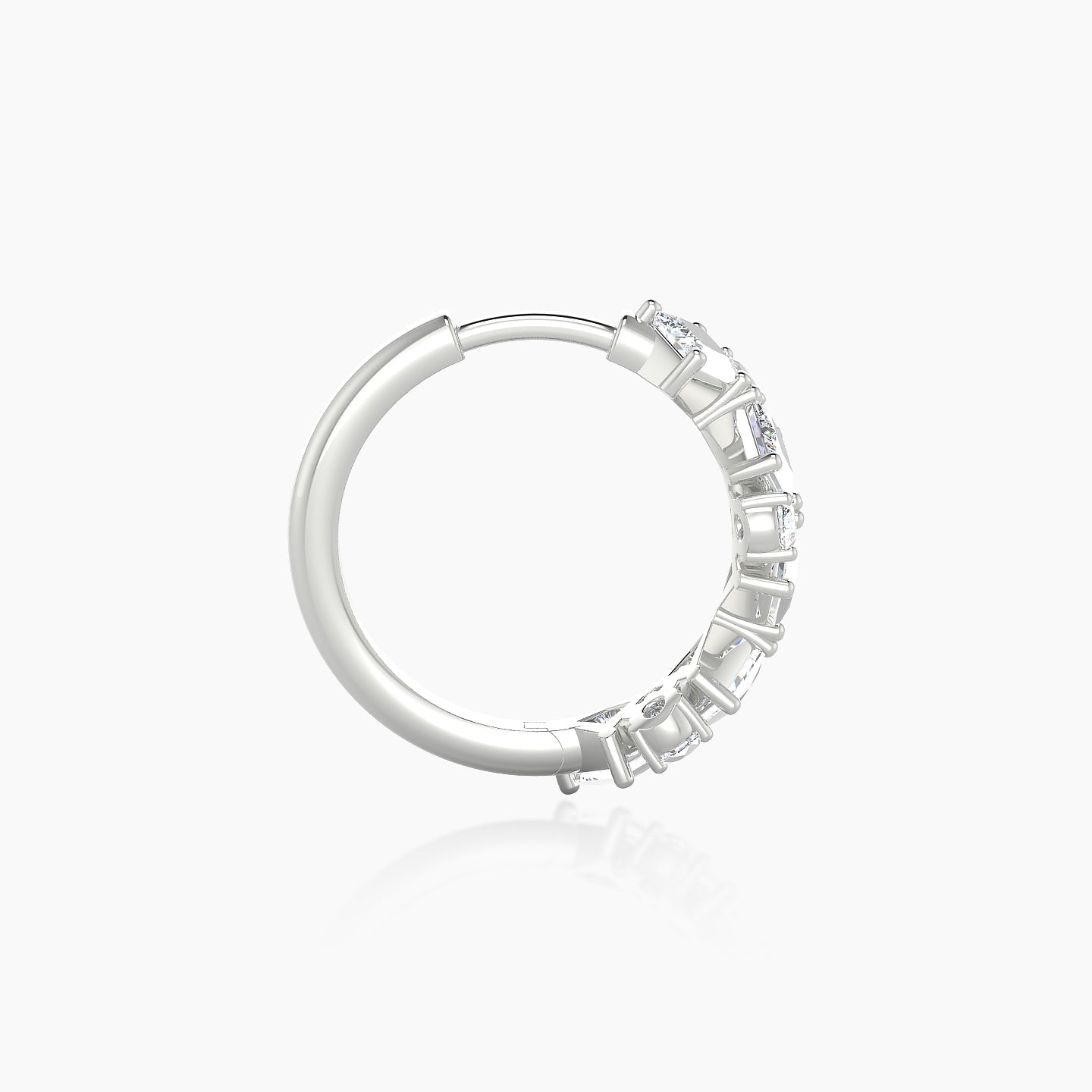 Ariana | 18k White Gold 9.5 mm Diamond Hoop Piercing