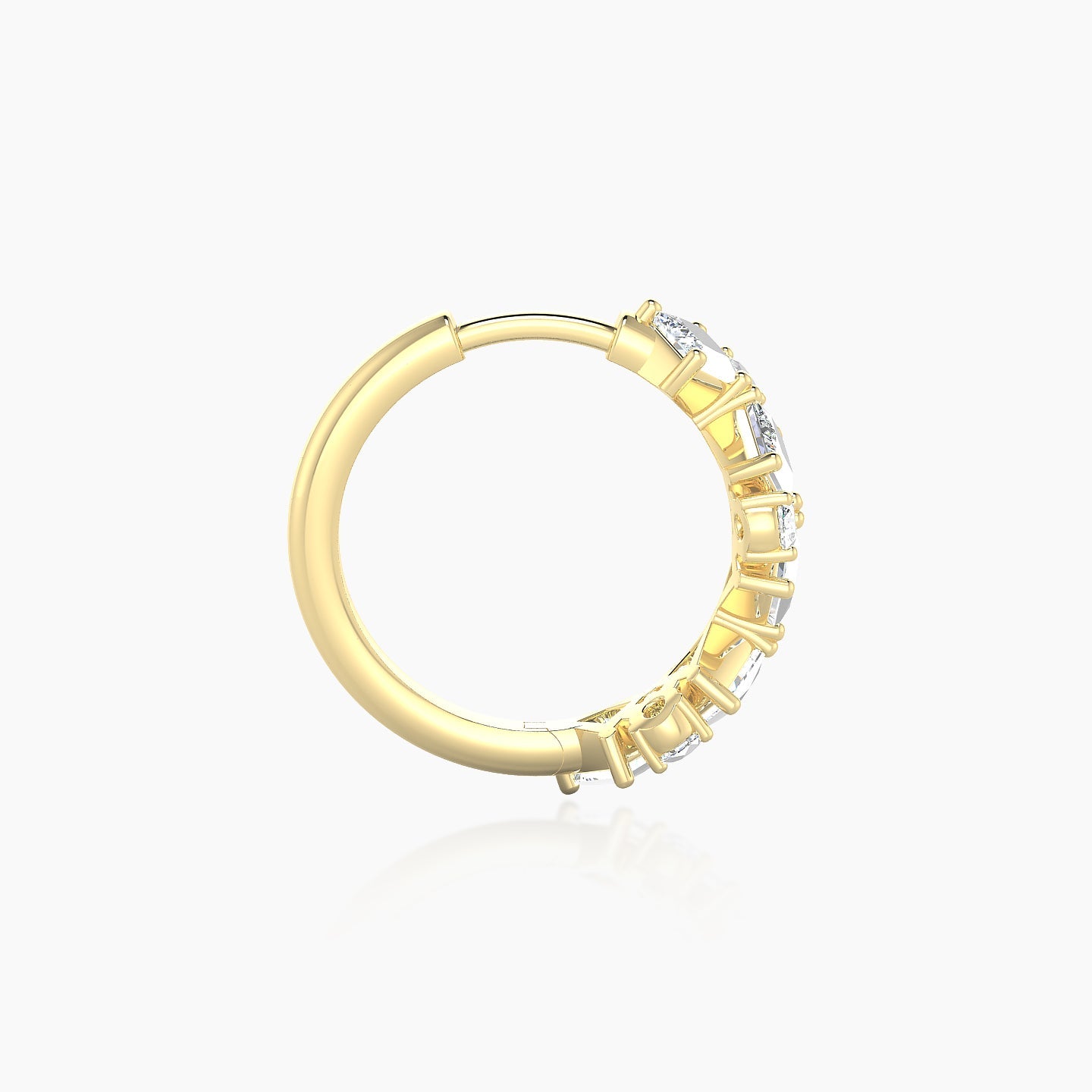 Ariana | 18k Yellow Gold 9.5 mm Diamond Hoop Piercing
