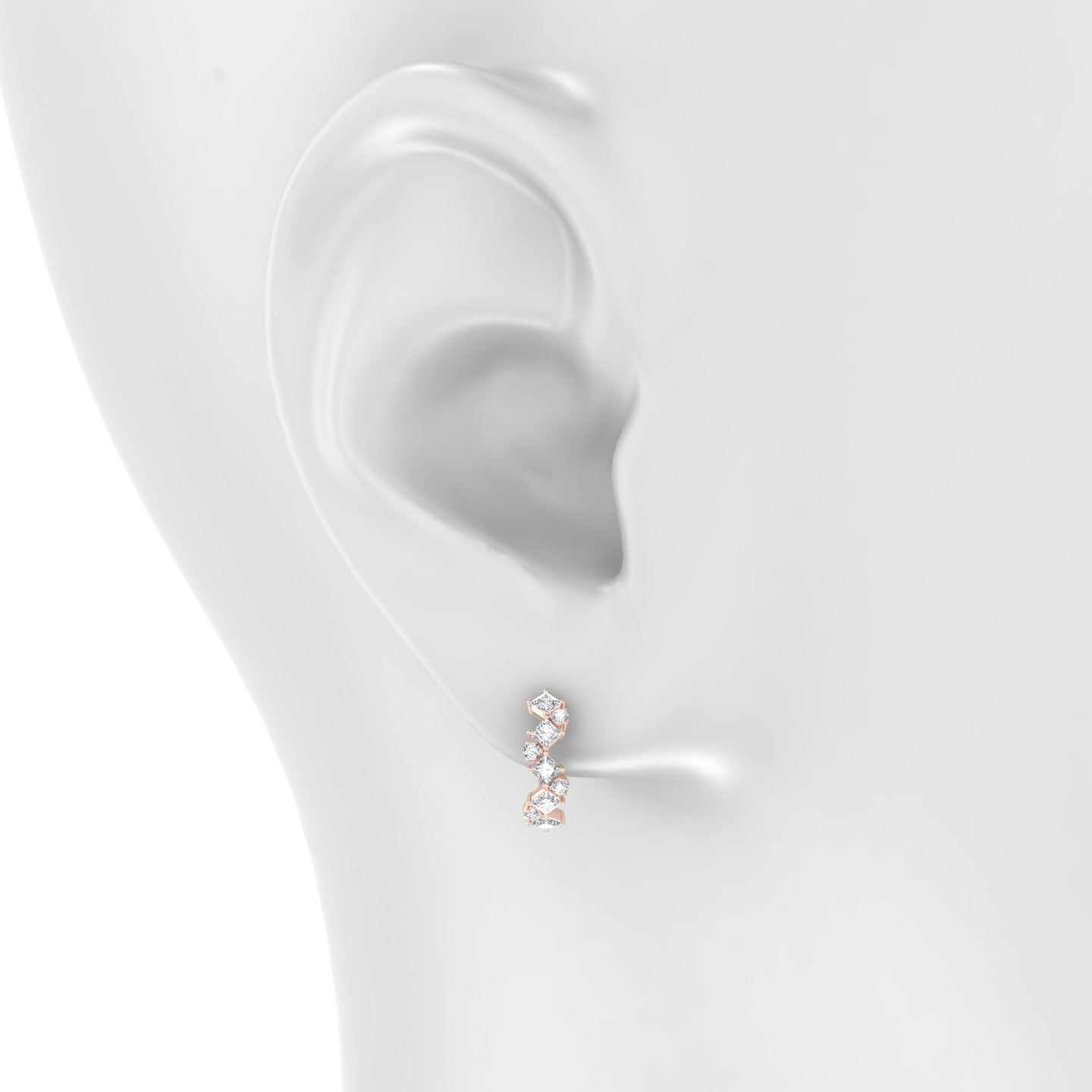Ariana | 18k Rose Gold 9.5 mm Diamond Hoop Piercing