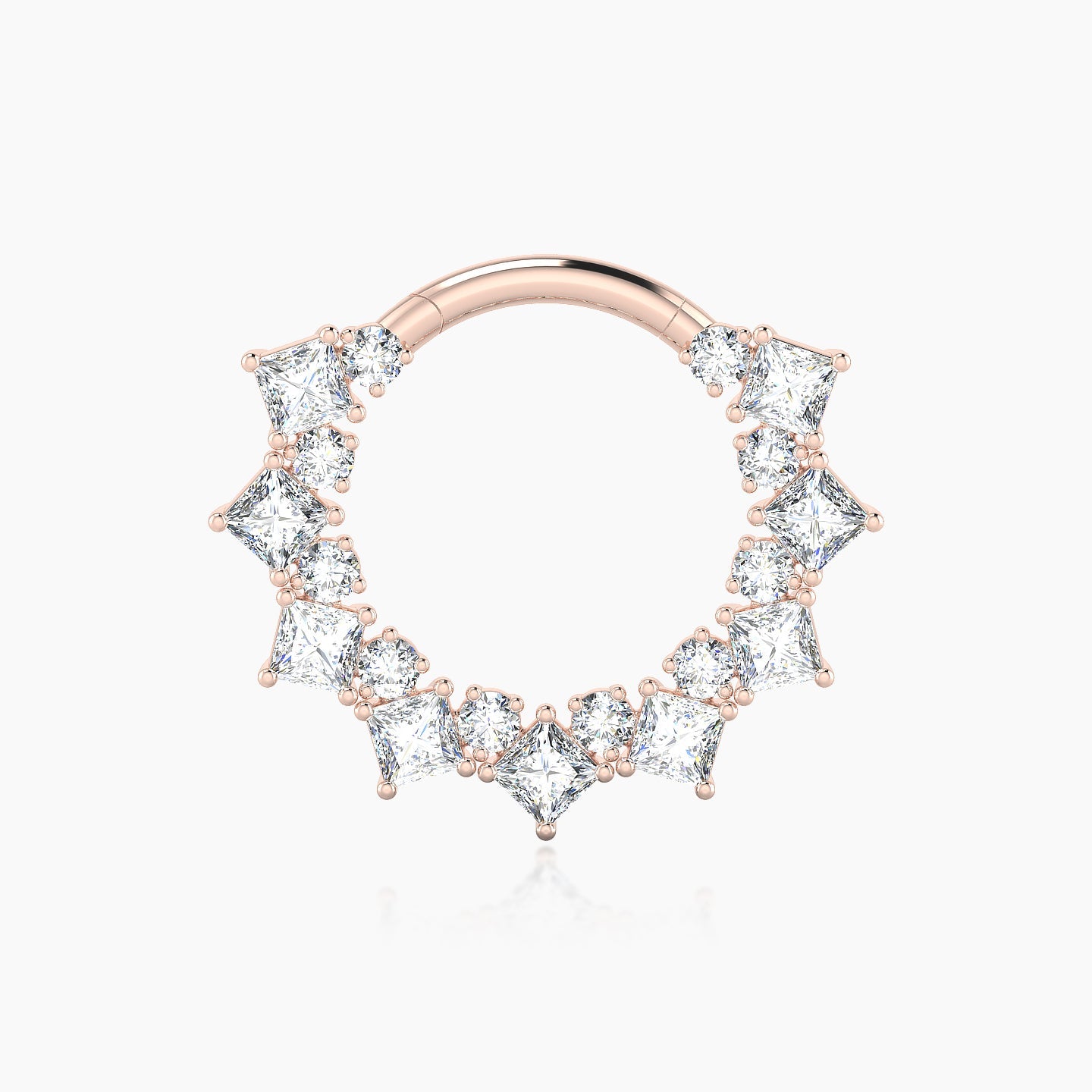 Ariana | 18k Rose Gold 9.5 mm Diamond Septum Piercing