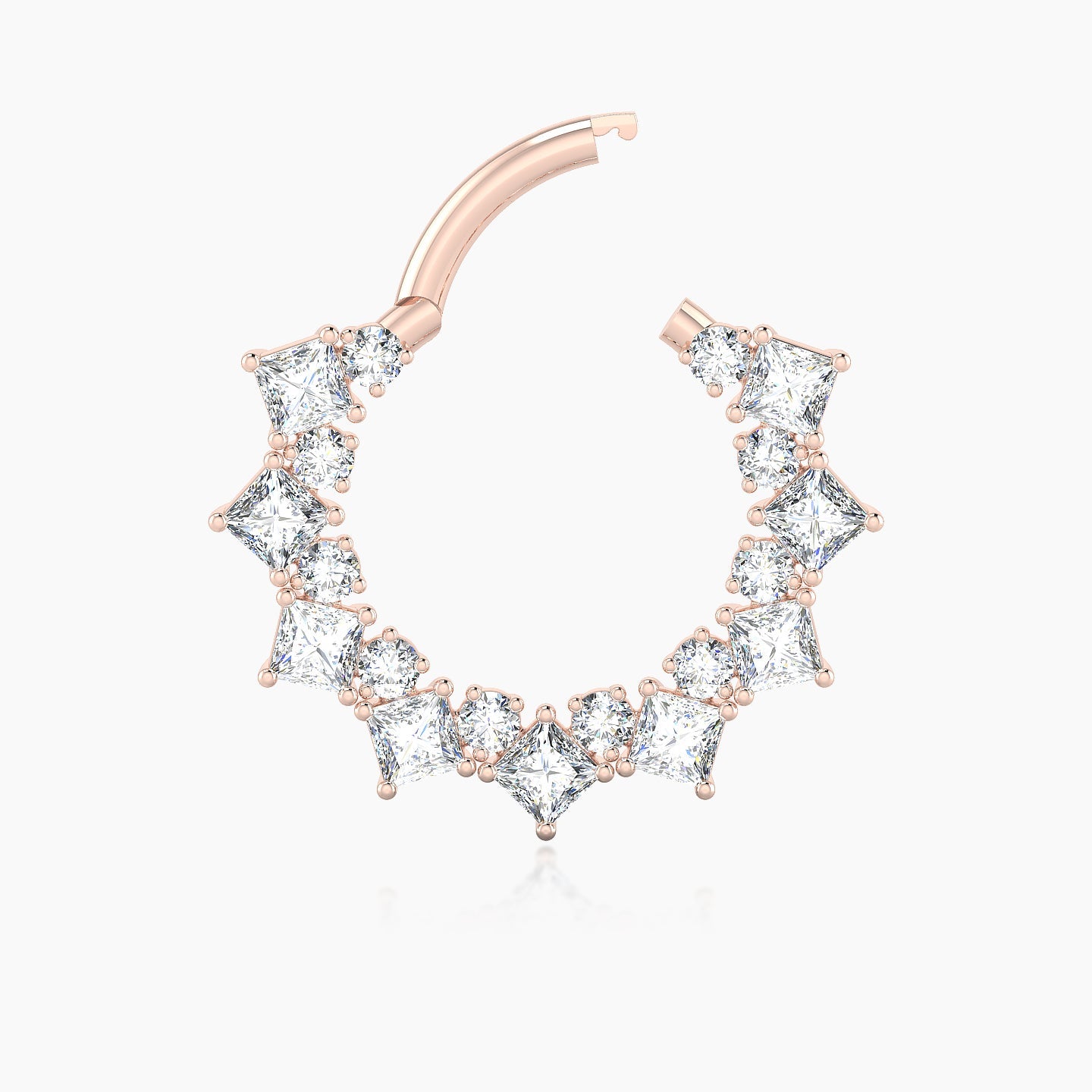 Ariana | 18k Rose Gold 9.5 mm Diamond Septum Piercing