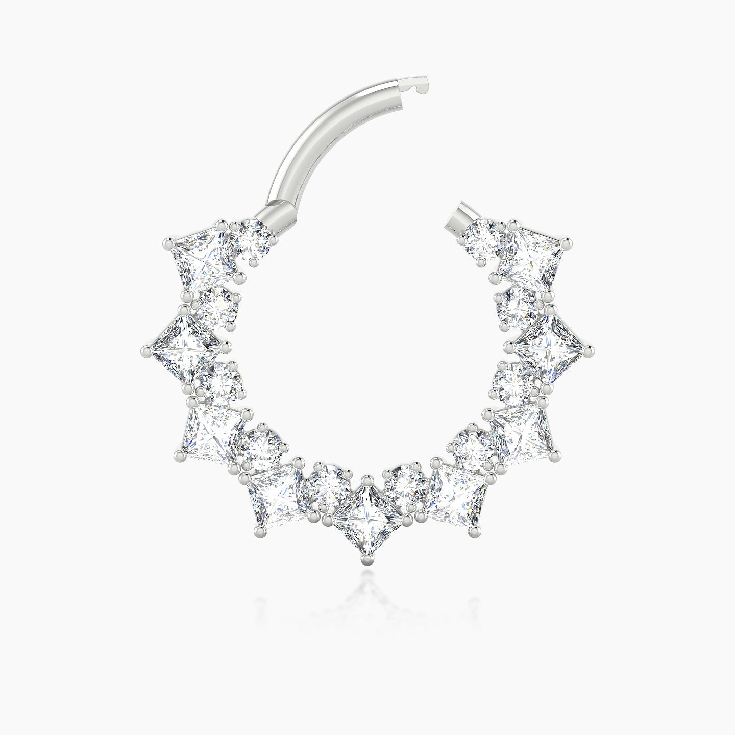 Ariana | 18k White Gold 9.5 mm Diamond Septum Piercing