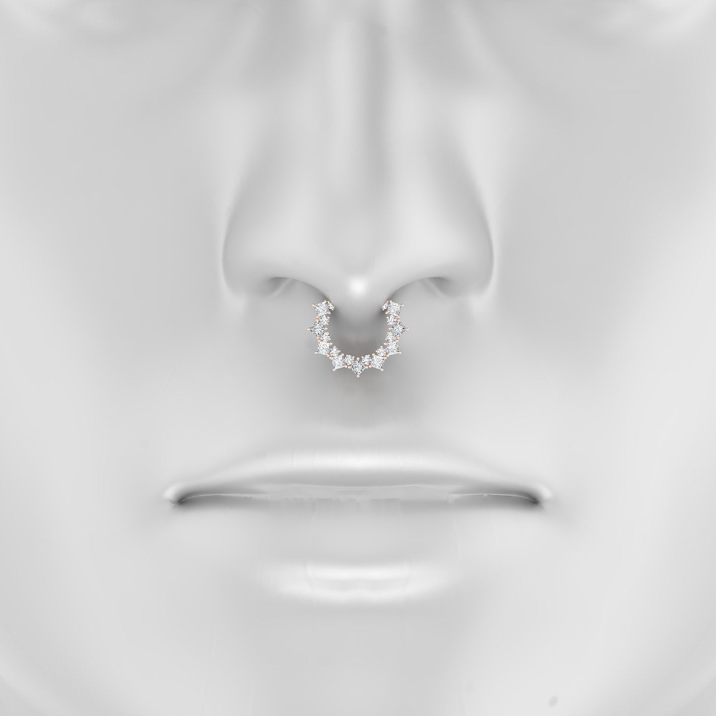 Ariana | 18k Rose Gold 9.5 mm Diamond Septum Piercing