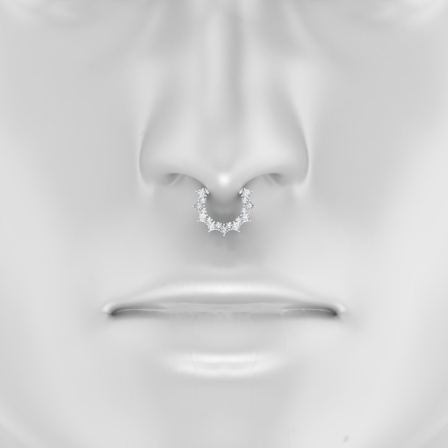 Ariana | 18k White Gold 9.5 mm Diamond Septum Piercing