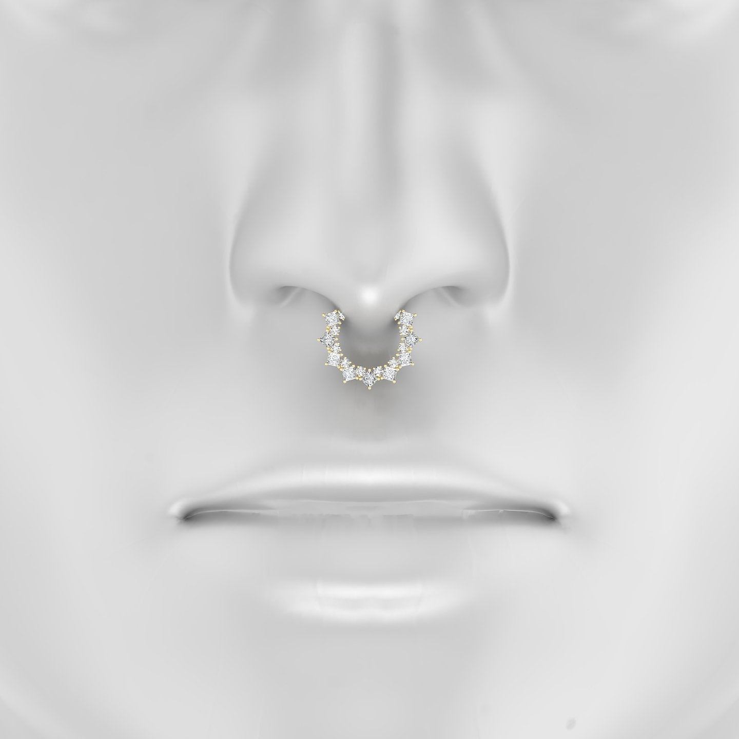 Ariana | 18k Yellow Gold 9.5 mm Diamond Septum Piercing