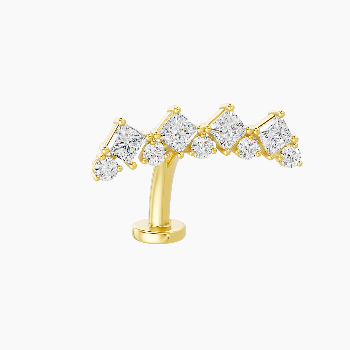 Ariana L | 18k Yellow Gold 14.5 mm 10 mm Diamond Floating Navel Piercing