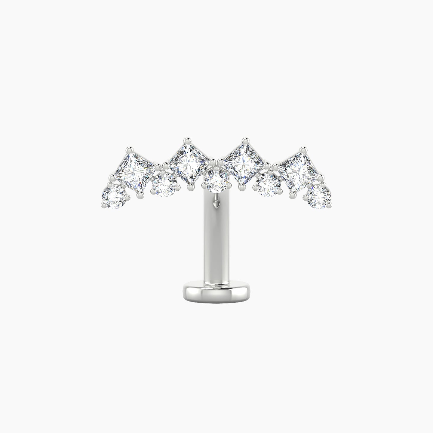 Ariana L | 18k White Gold 14.5 mm 10 mm Diamond Floating Navel Piercing