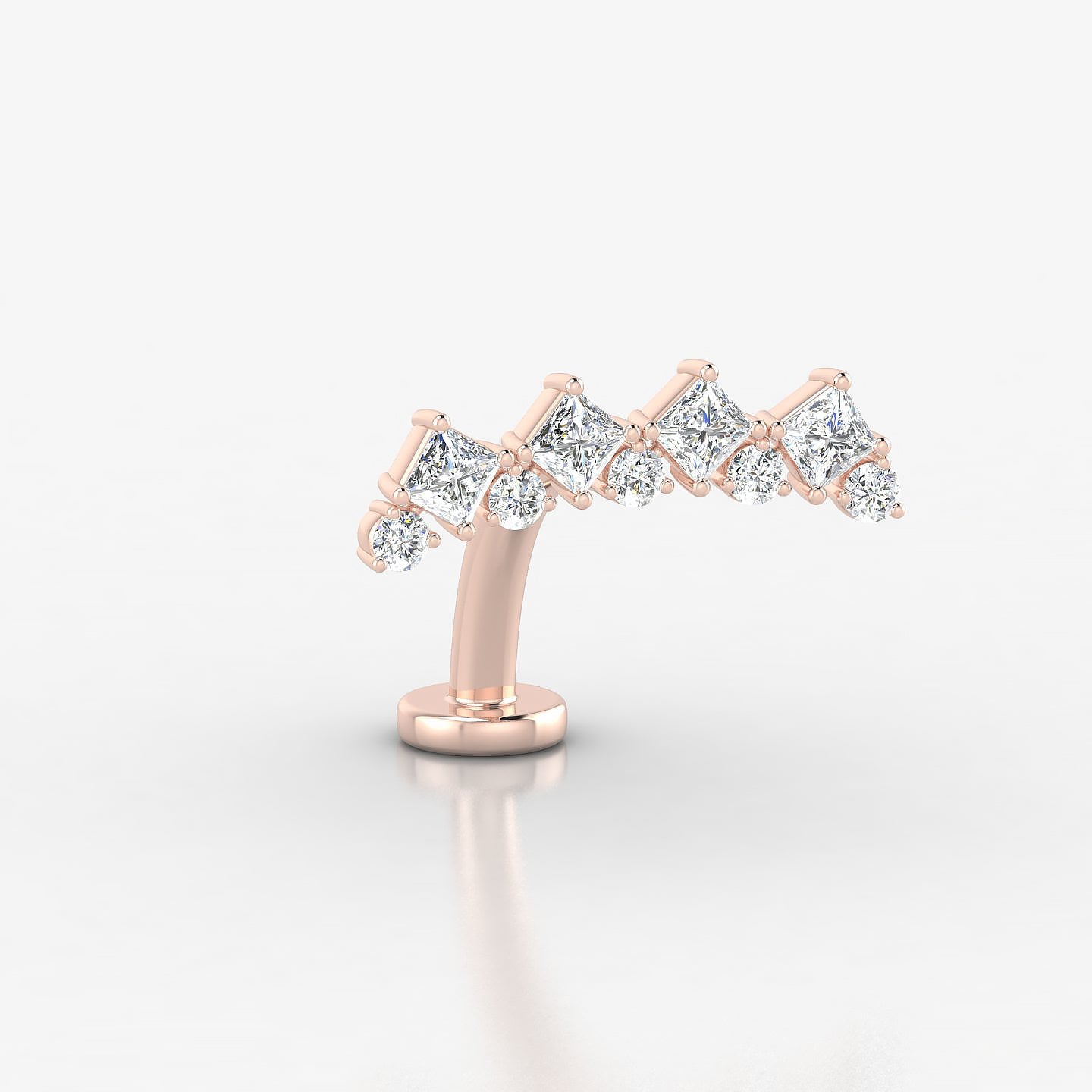 Ariana L | 18k Rose Gold 14.5 mm 10 mm Diamond Floating Navel Piercing