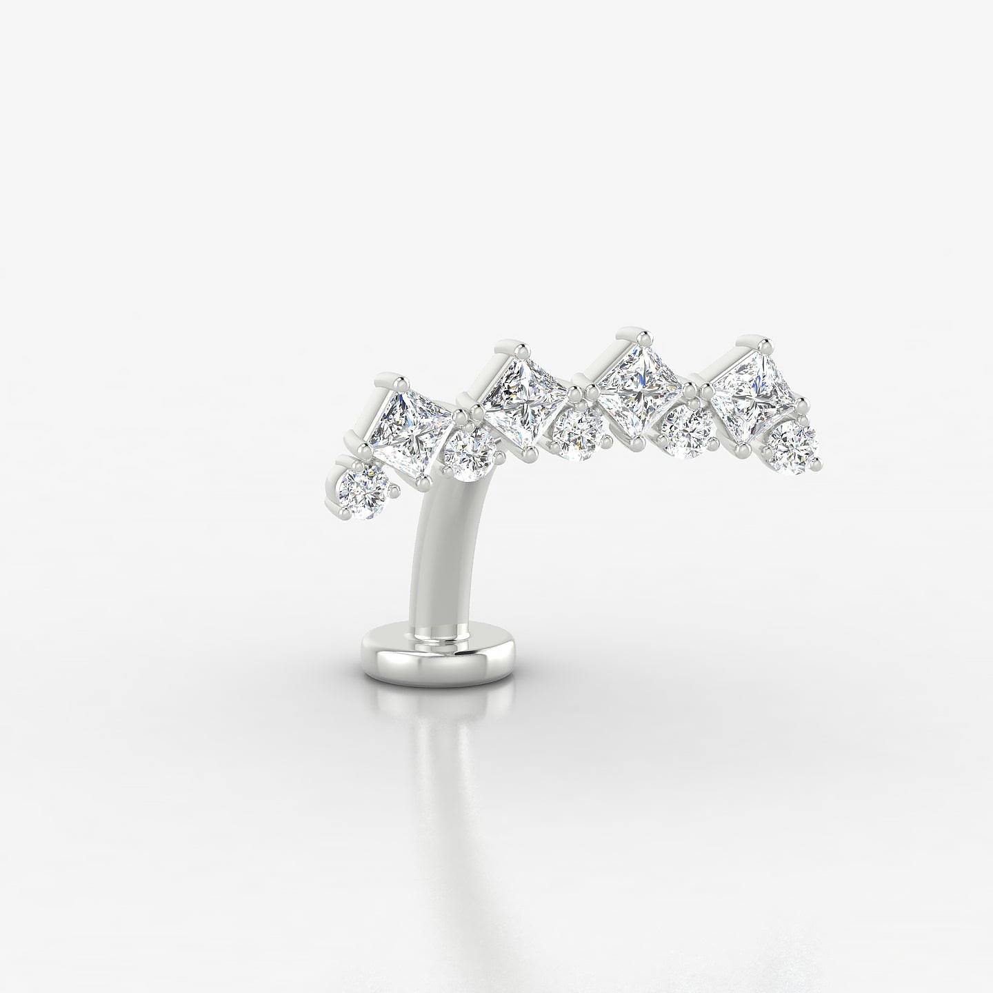 Ariana L | 18k White Gold 14.5 mm 10 mm Diamond Floating Navel Piercing